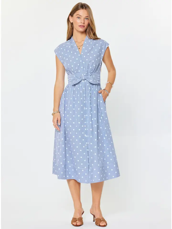 POLKA DOT BUTTON DOWN DRESS