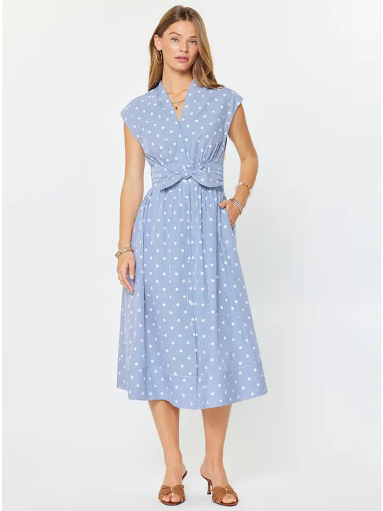 POLKA DOT BUTTON DOWN DRESS