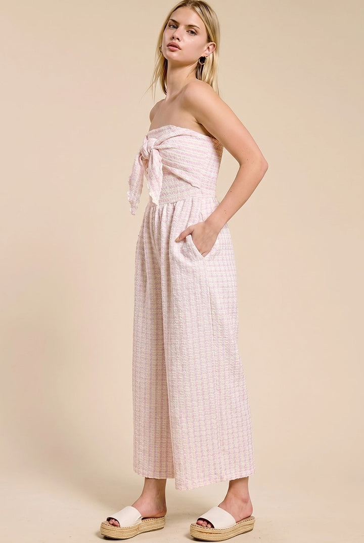 COSTAL TIE FRONT JUMPSUIT