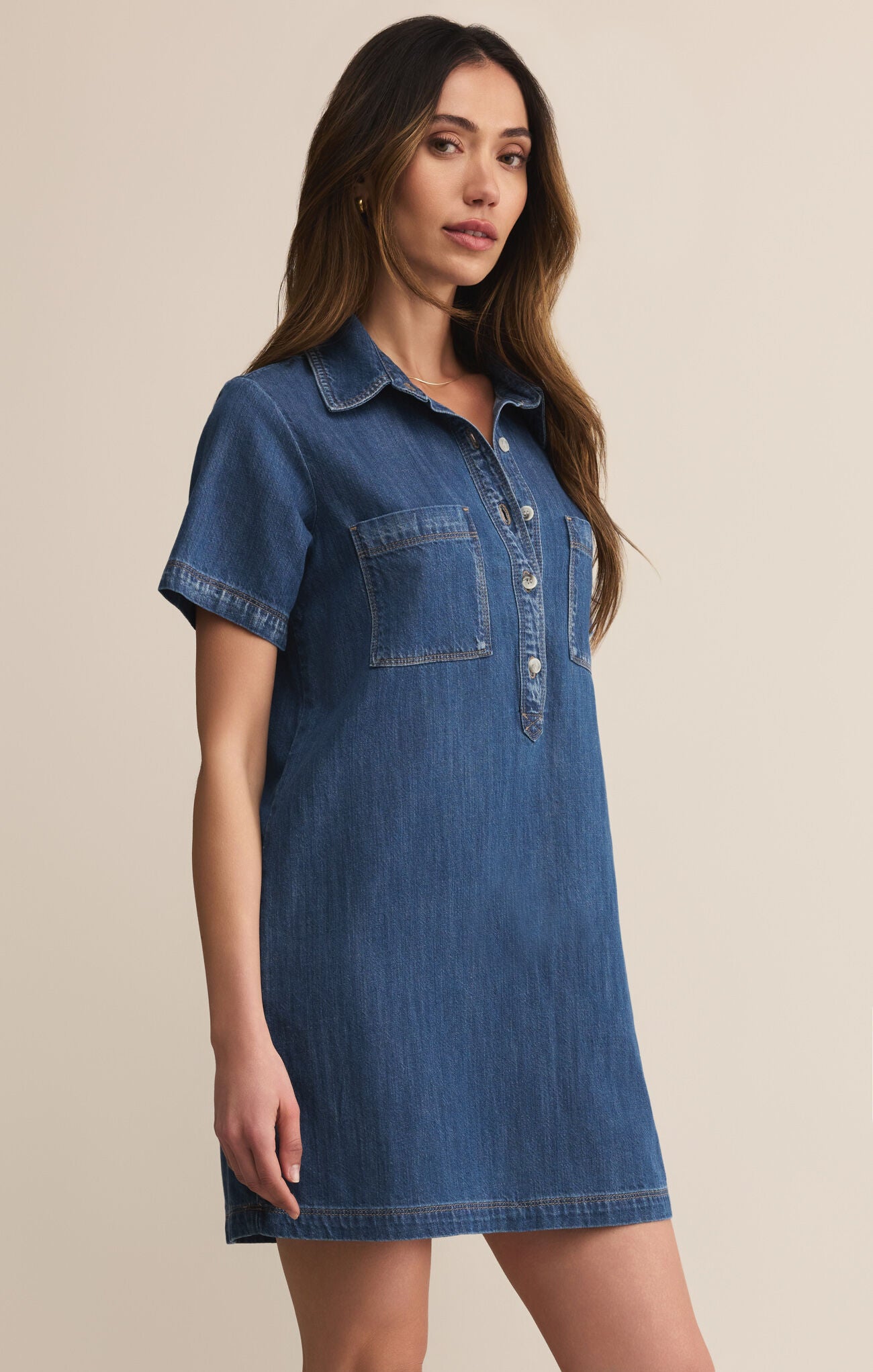 AUTHENTIC DENIM MINI DRESS