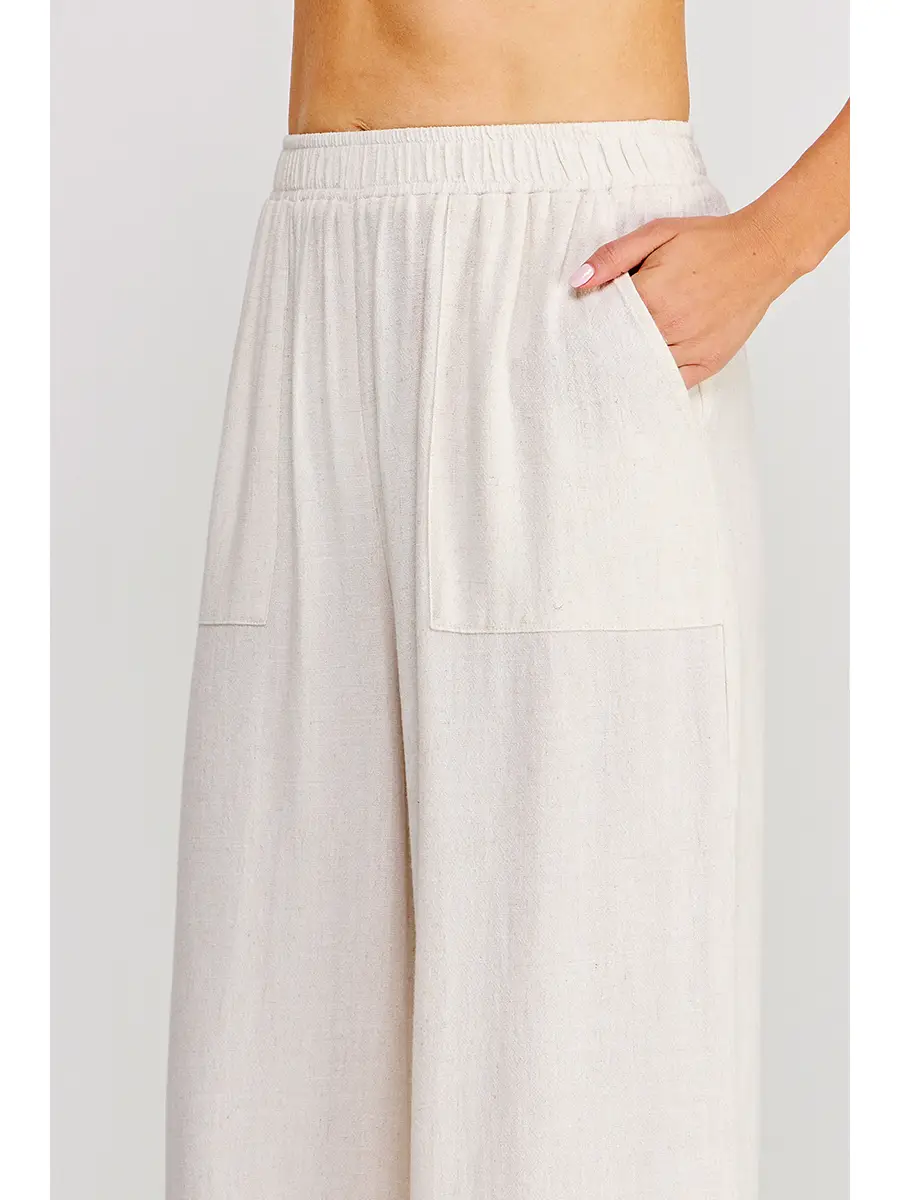 Scallop Hem Linen Pant