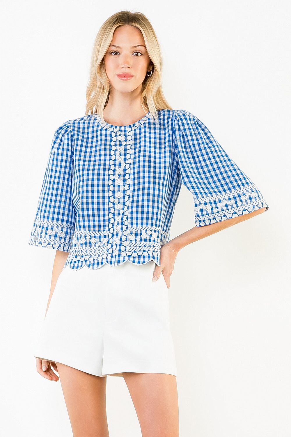 GINGHAM RIC RAC TOP