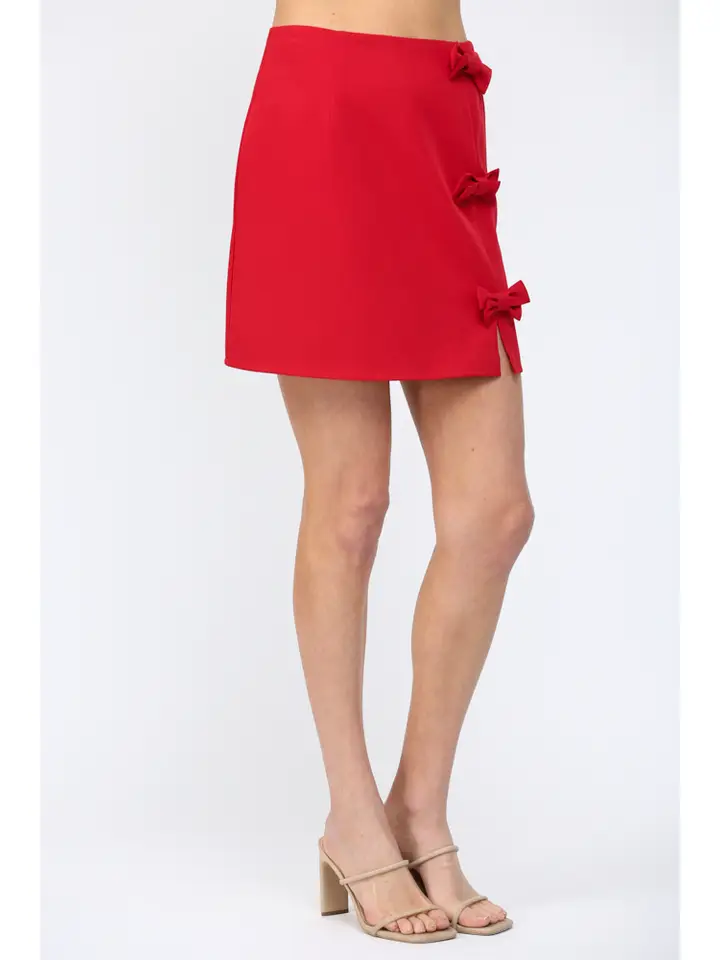 BOW DETAIL MINI SKIRT