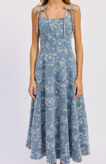 OPAL DENIM MIDI DRESS