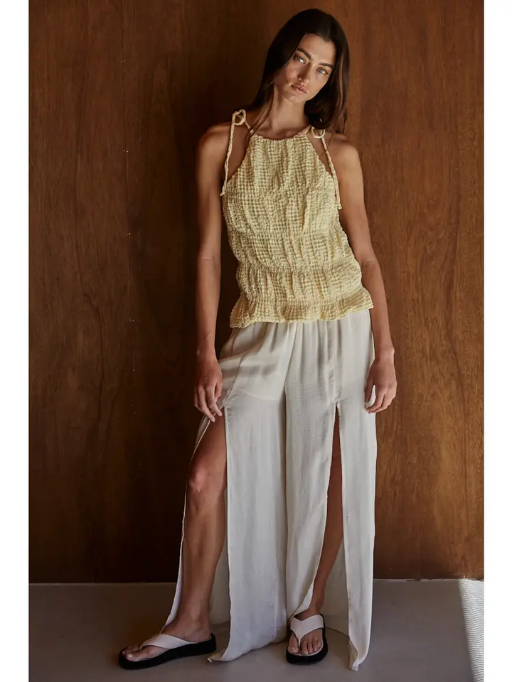 TIERED HALTER NECK TOP