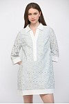 EYELET LACE SHIFT DRESS