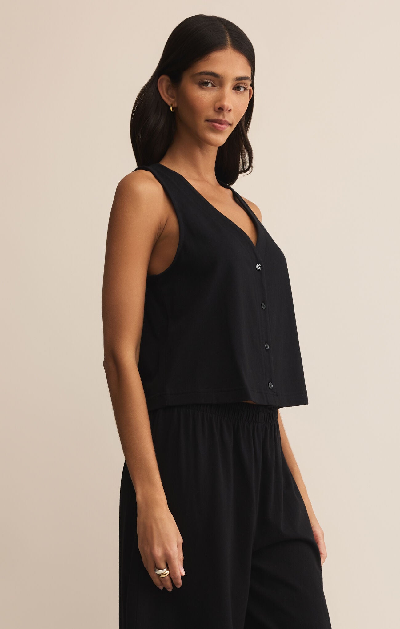 SOLACE JERSEY DENIM TOP