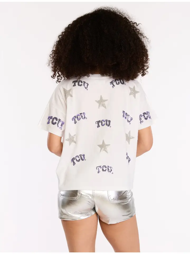 ALL OVER SEQUIN BOXY TEE