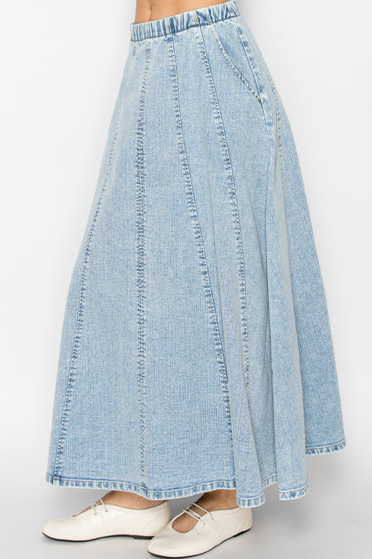 DENIM MIDI SKIRT