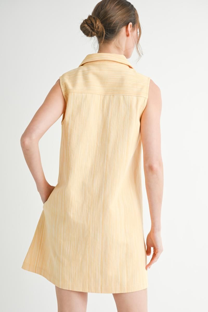 COLLARED ZIPPER MINI DRESS