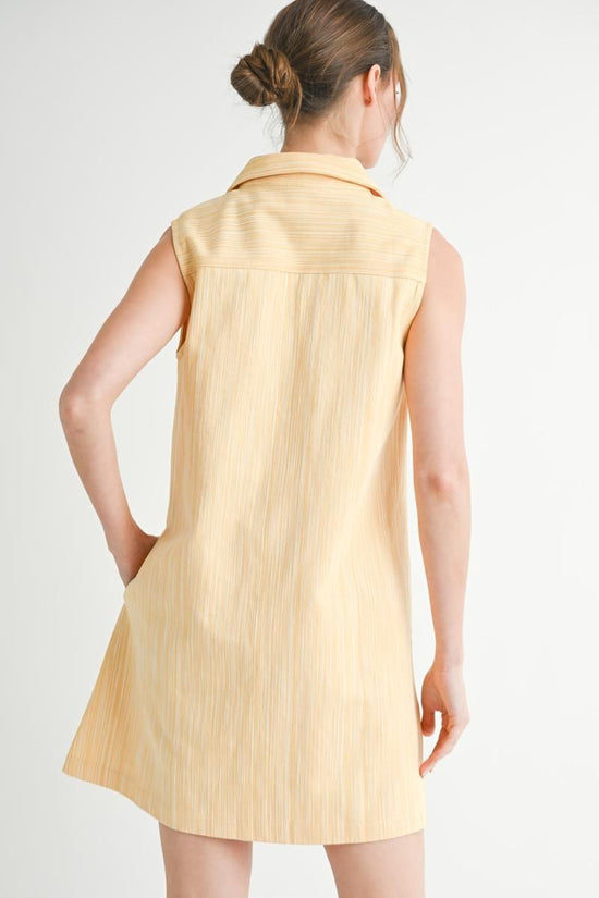 COLLARED ZIPPER MINI DRESS