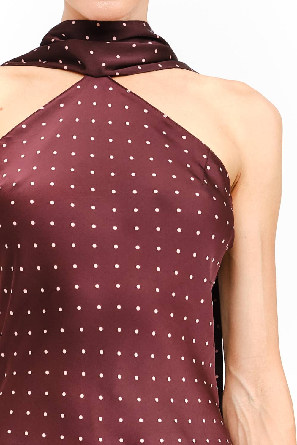 Polka-Dot Halter Mini Dress