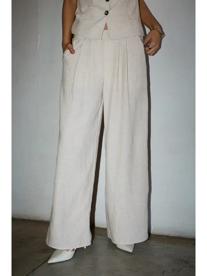 PLEATED WIDE LEG PANT