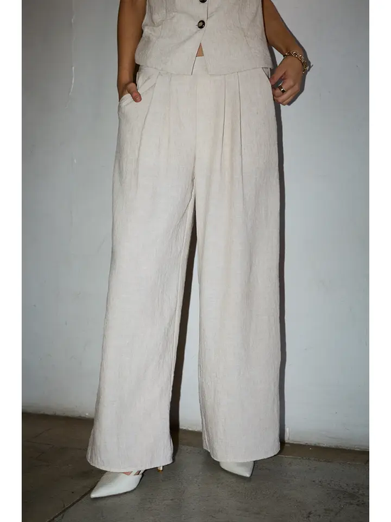PLEATED WIDE LEG PANT