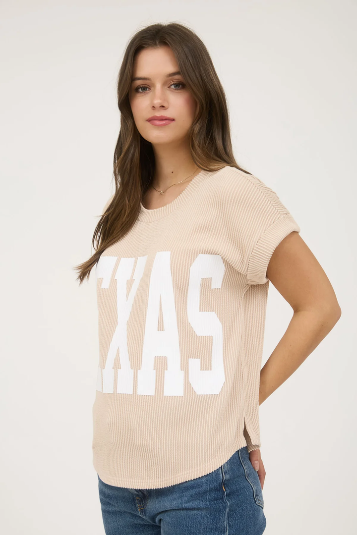 TEXAS SHORT SLEEVE  KNIT TOP