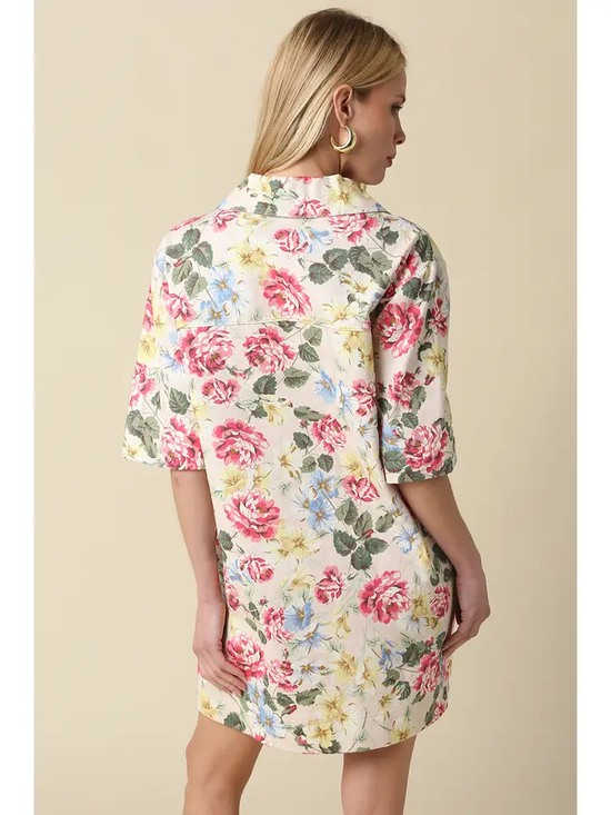 LYLA FLORAL COLLARD DRESS