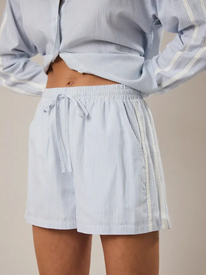 STRIPED DRAWSTRING SHORTS