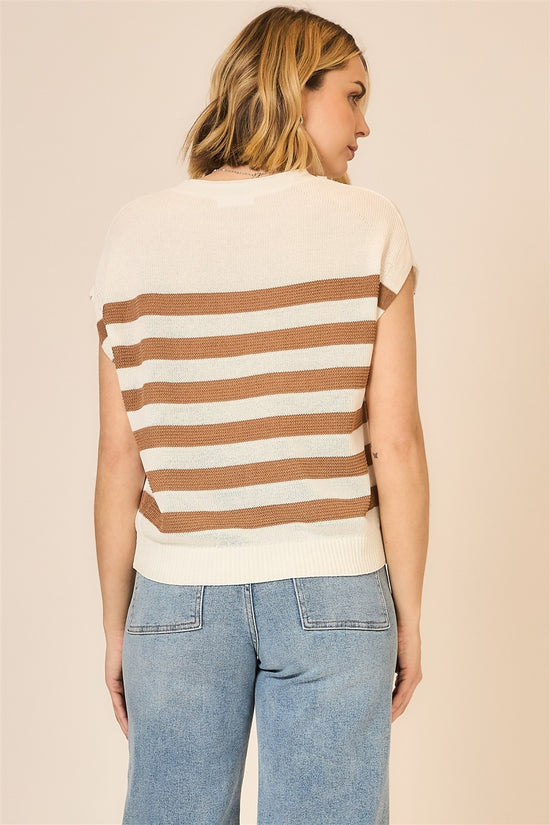 LIGHT KNIT CAP SLEEVE TOP