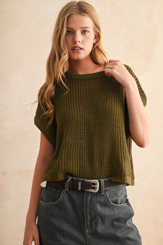 DOLMAN SLEEVE KNIT TOP
