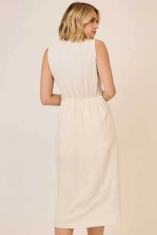 WAIST TIE MIDI DRESS