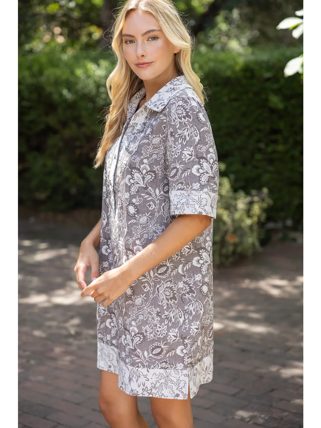 Brown jacquard mini dress alternate view