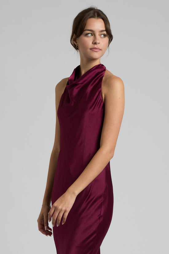 Satin Halter Maxi Dress