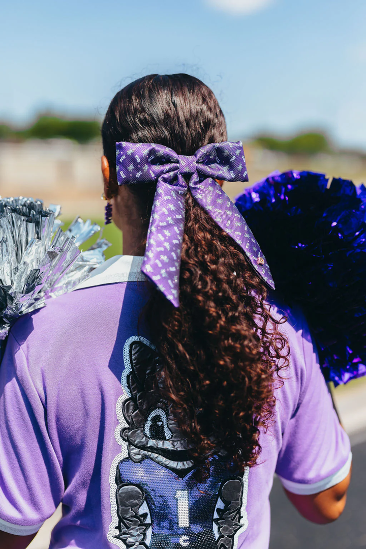 TCU PURPLE BOW BARRETTE