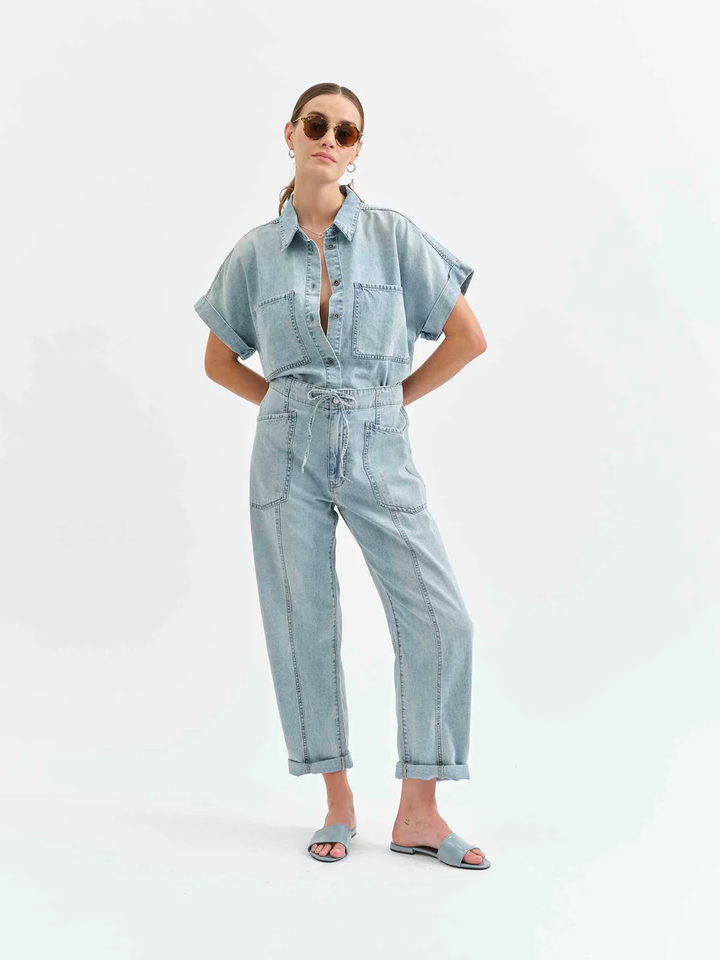 VILLA DRAWSTRING BARREL LEG JEAN