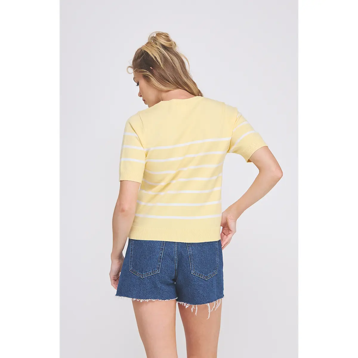PREPPY STRIPED SHORT SLEEVE TOP