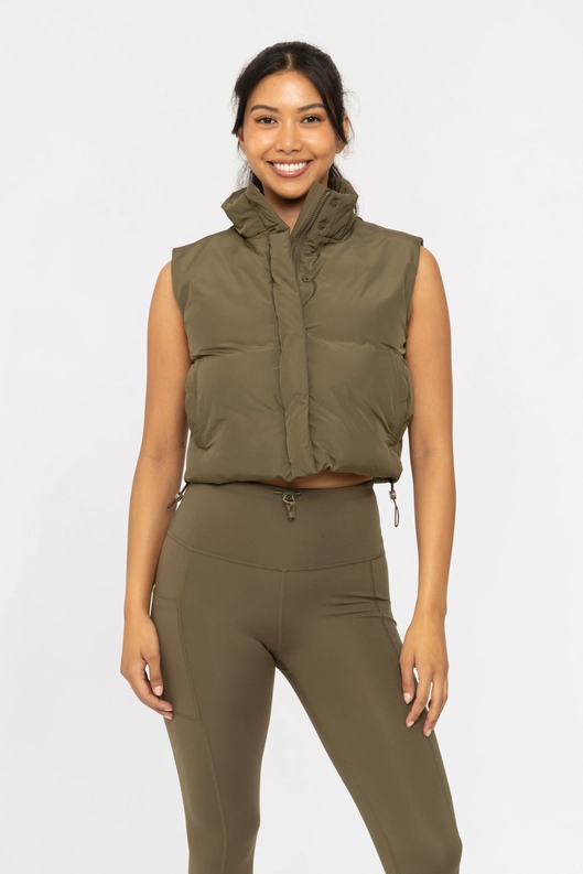 CROPPED HIGHNECK PUFFER VEST