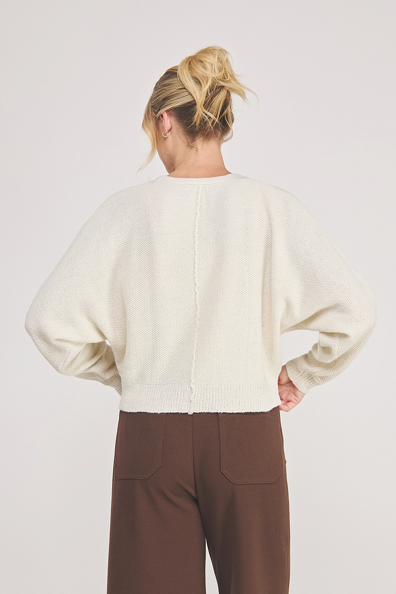 Cream dolman-sleeve button cardigan - product image 3