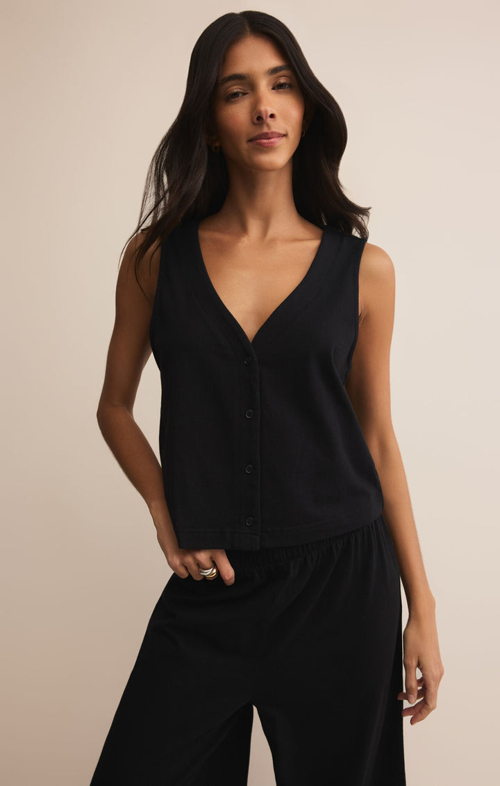 SOLACE JERSEY DENIM TOP