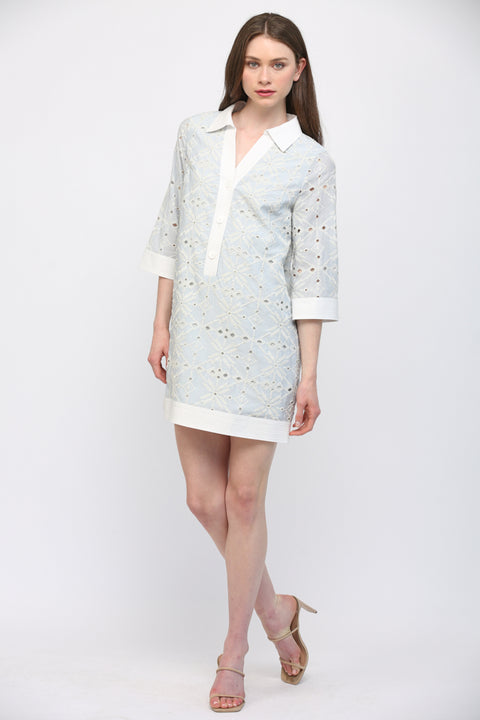 Eyelet Lace Shift Dress