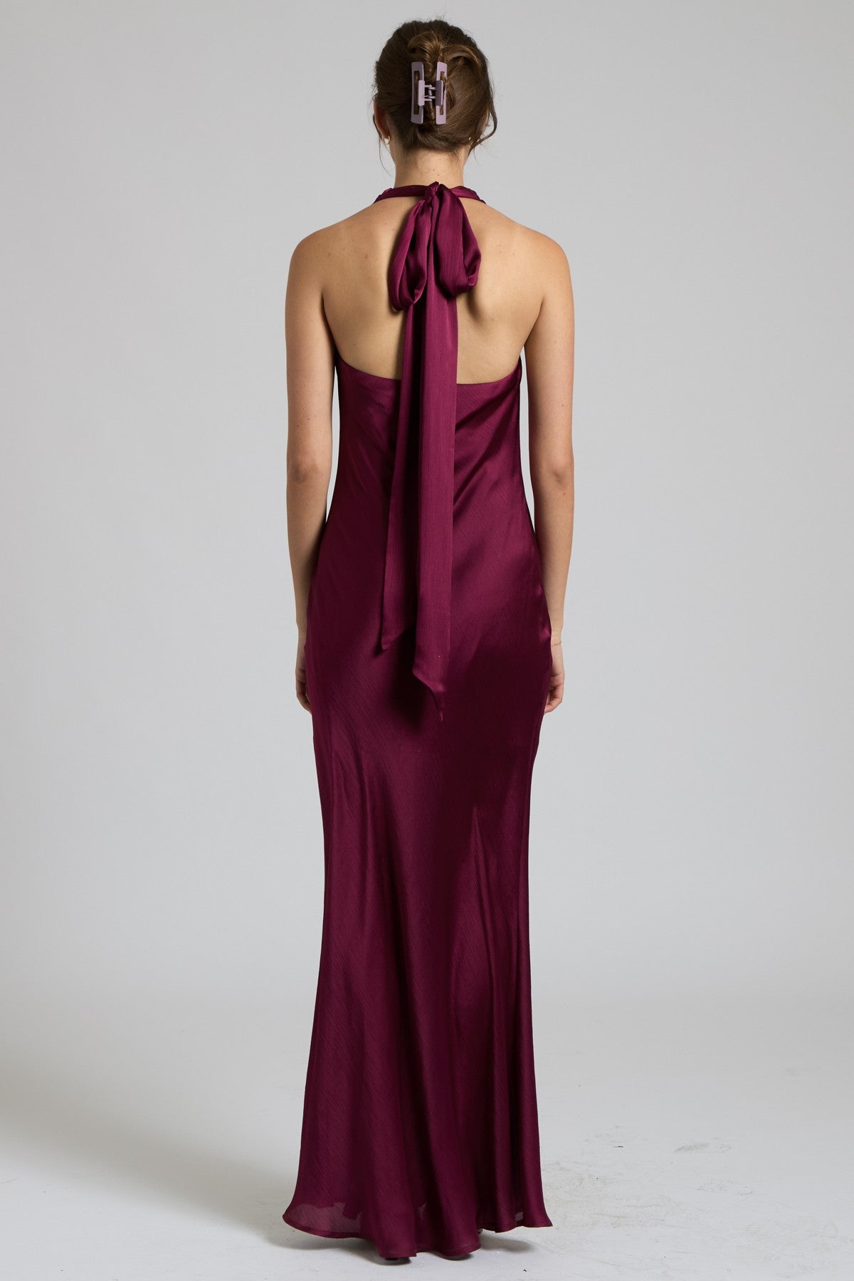 Satin Halter Maxi Dress