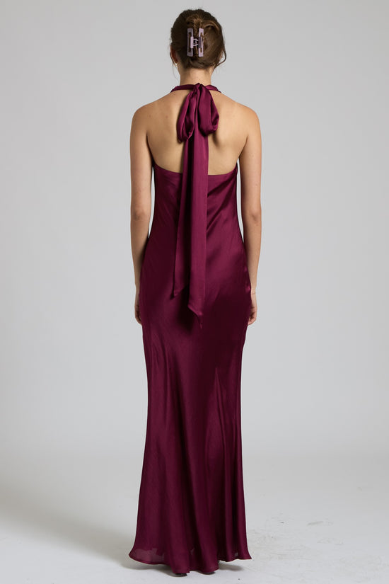 Satin Halter Maxi Dress