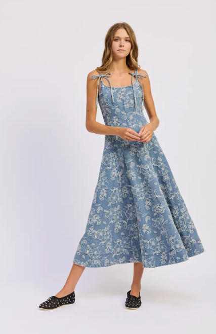 OPAL DENIM MIDI DRESS
