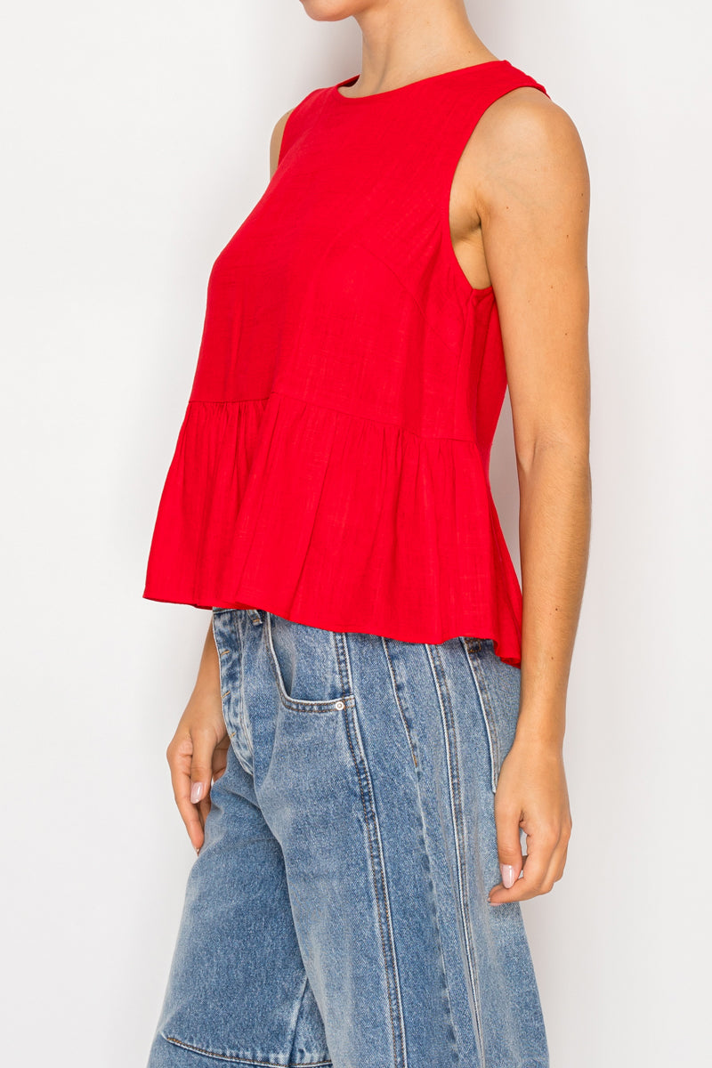 SLEEVELESS BABYDOLL TOP