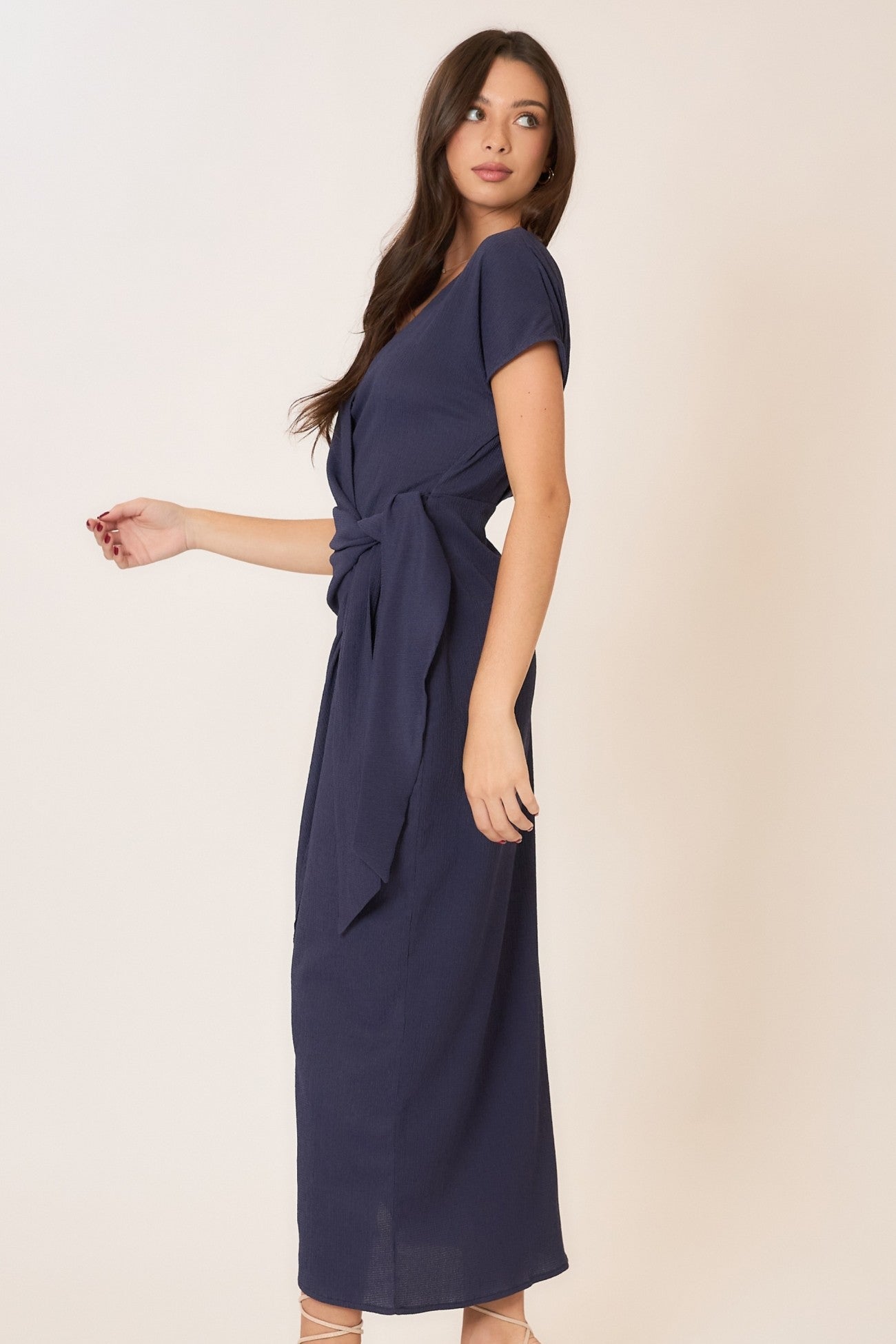WRAP WAIST TIE MAXI DRESS