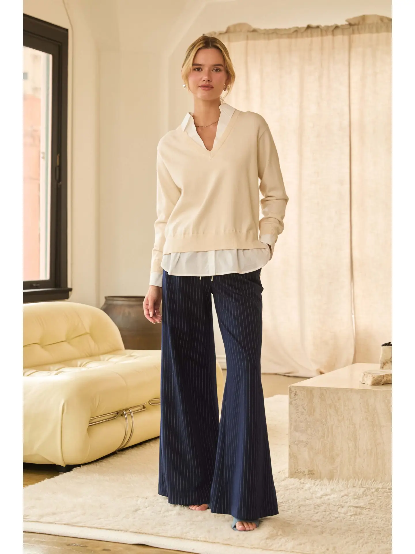 LAYER LOOK VNECK SWEATER