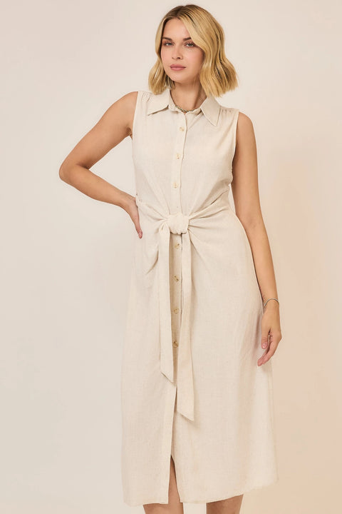Waist Tie Midi Dress