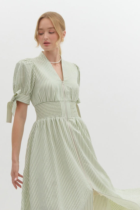 The Sage Haven Zipper Midi Dress