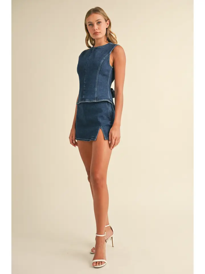 DENIM OPEN BACK TOP