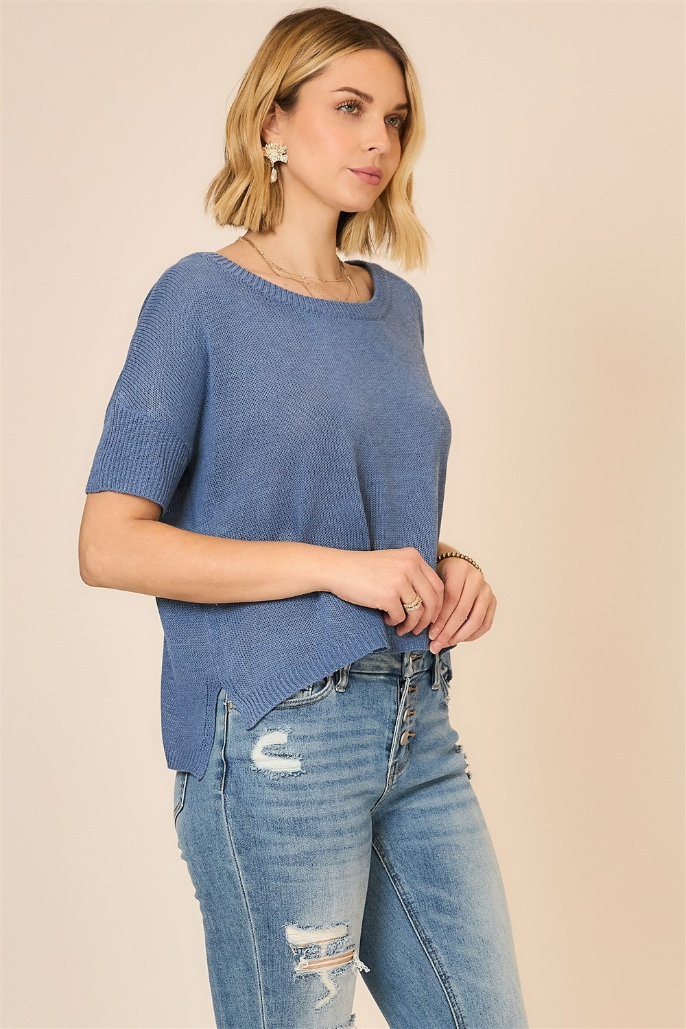 BOATNECK KNIT TOP