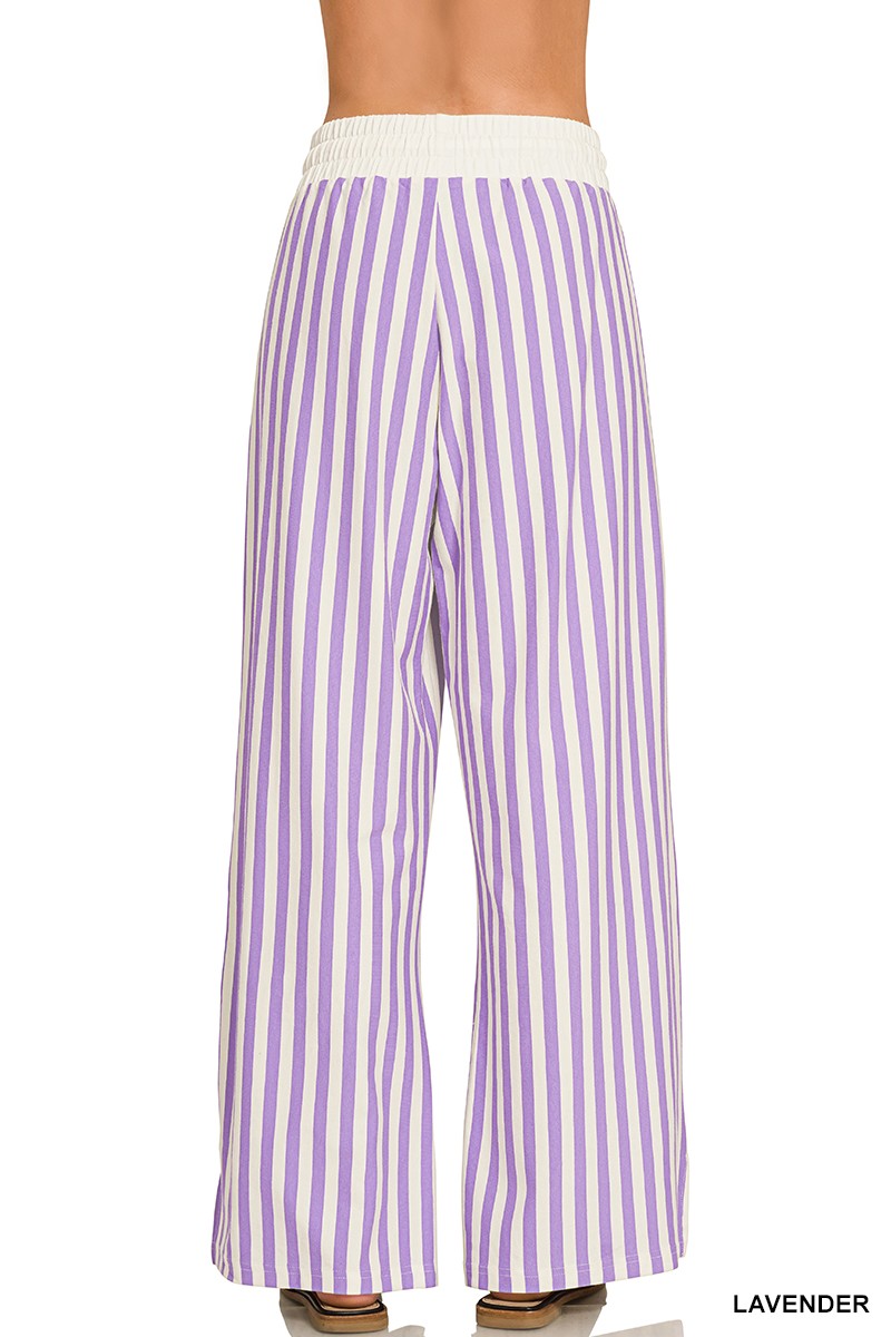 Striped Wide-Leg Pants