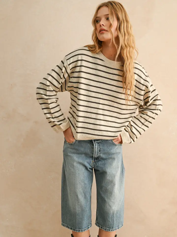STRIPED KNIT TOP