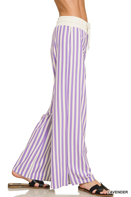 Striped Wide-Leg Pants