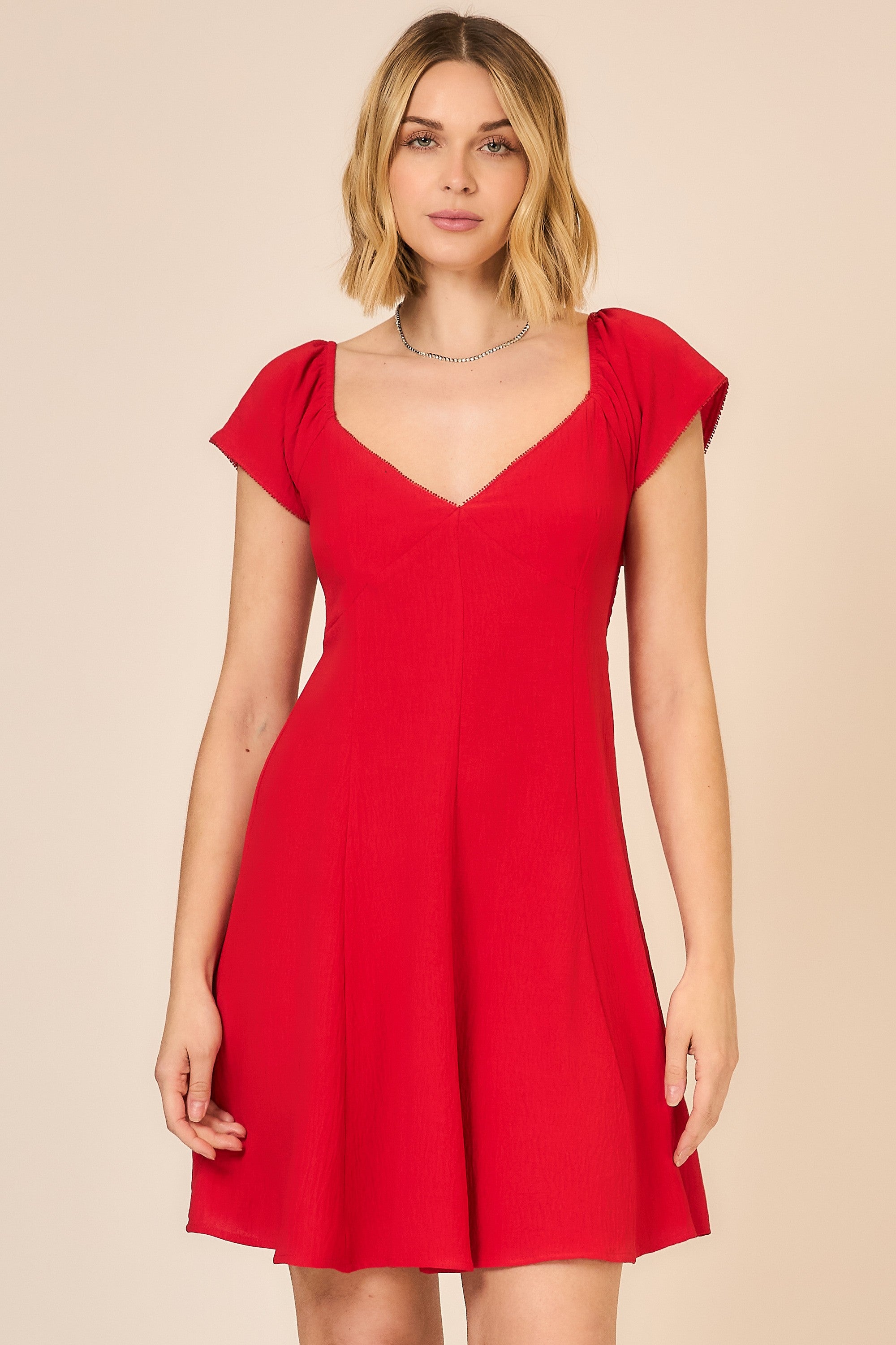 FLUTTER SLEEVE MINI DRESS