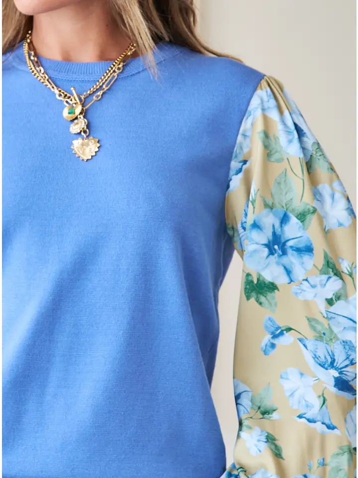 FLORAL COMBO LONG SLEEVE TOP