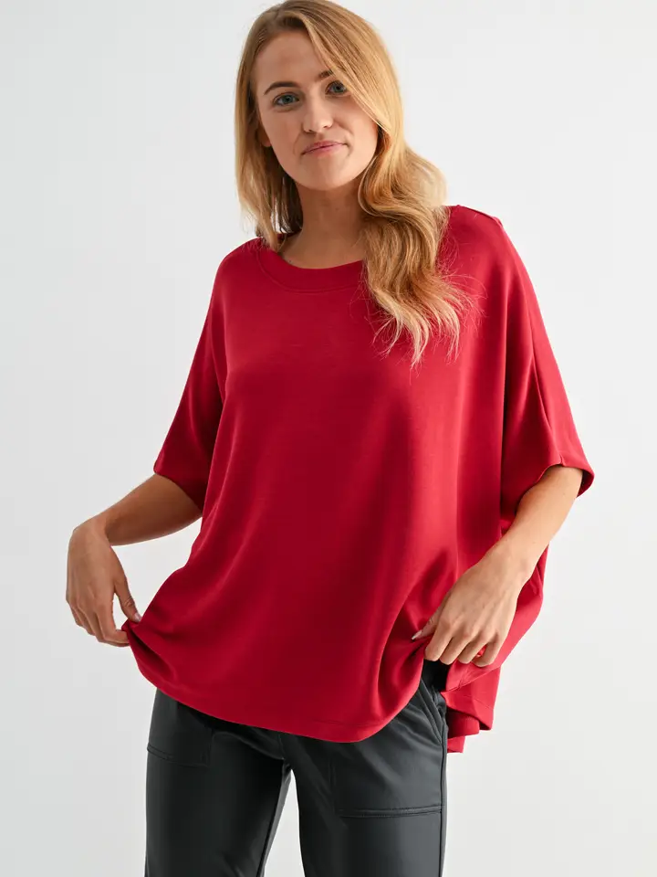 BOATNECK CLOUD FLEECE TOP