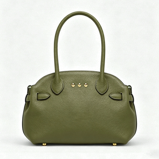 Veronica small tote in green with structured satchel silhouette